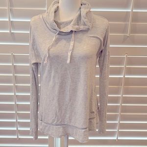 ALO Yoga Heather Light Gray Cozy Drawstring Hoodie